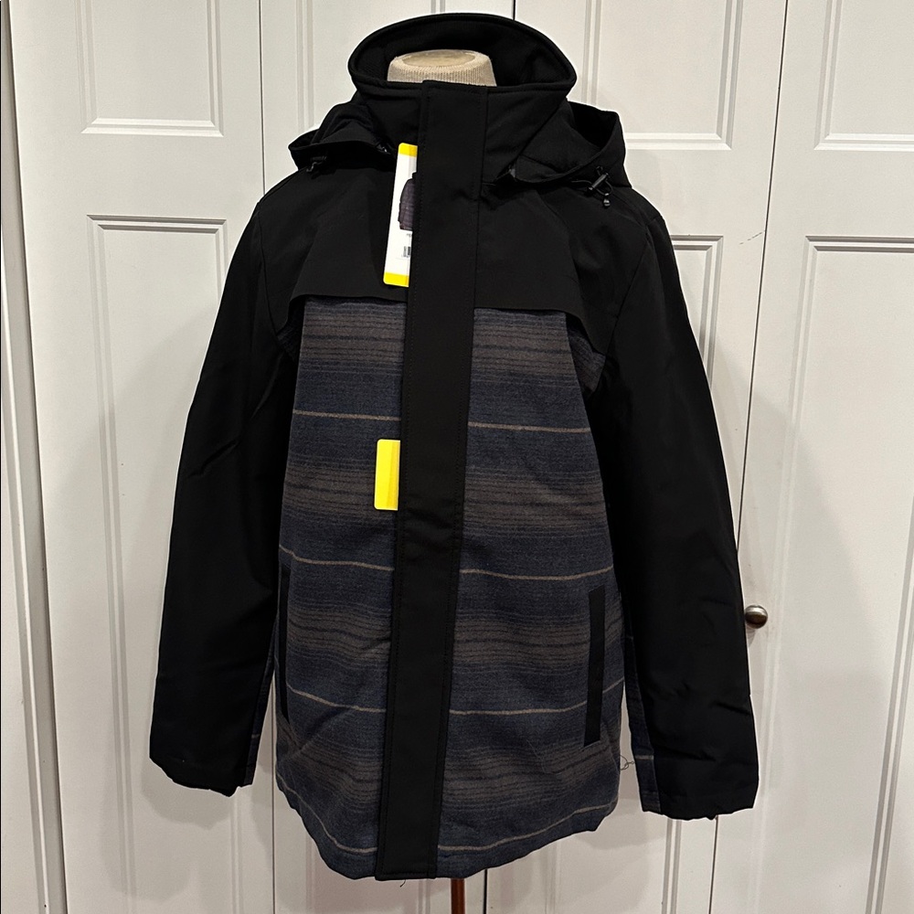 Pendleton Hooded Softshell & Wool Blend Jacket Removeable Hood Size S Black NWT